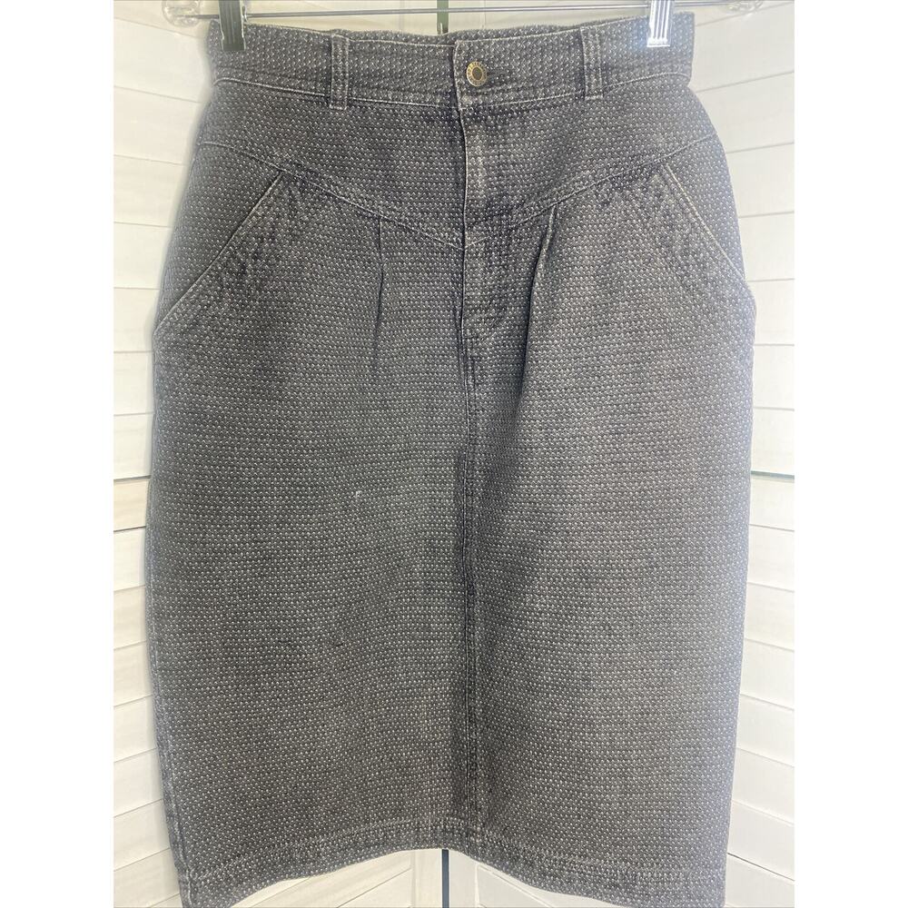 Vintage D.D. Sloane Denim Gray Skirt Sz 9/10 Midi Length